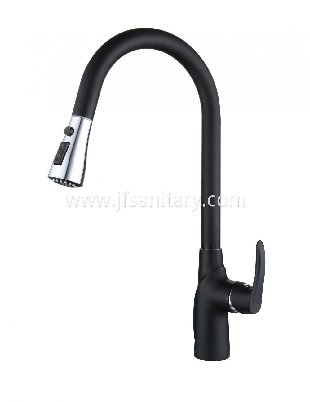 Matt Black Pull Down Kitchen Faucets For Sink